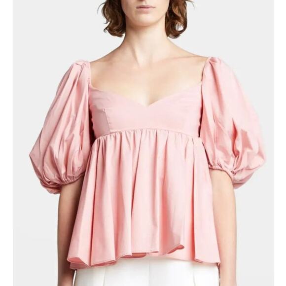 Caroline Constas Leigh Puff Sleeve Top Small Pink NEW - Picture 1 of 10
